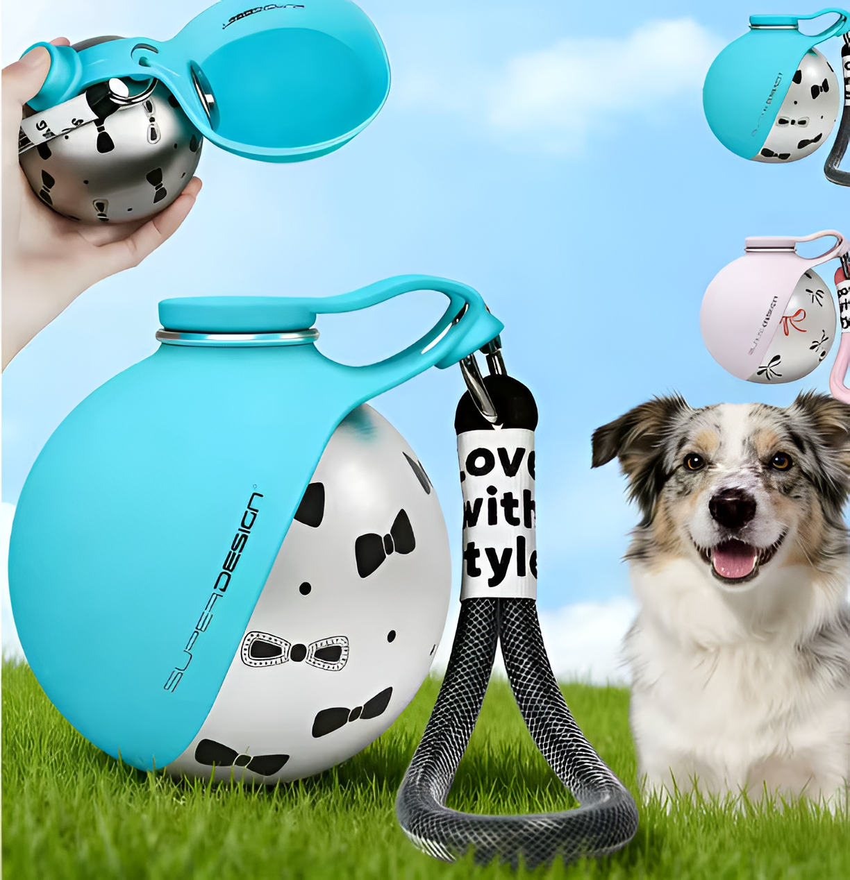 HydroPaw dog water bottle in use